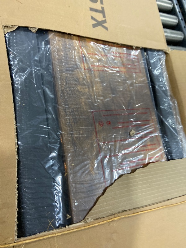 Photo 1 of Garvee Full Size Bed Frame with Wooden Headboard & Footboard, Metal Platform, 14" Easy Assembly, Noise-Free, Rustic Brown, 700lbs Capacity, Industrial Style