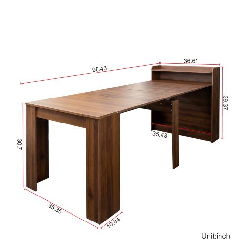 Photo 1 of LOVMOR Modern Extendable Dining Table with Storage