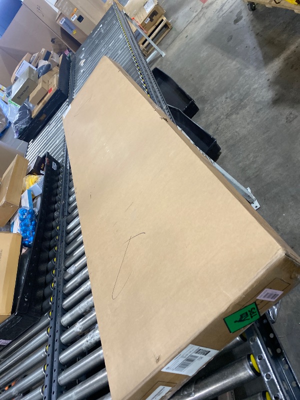 Photo 1 of Mxhtcewz King Size Platform Bed Frame with Adjustable Headboard, Faux Leather Upholstered Bed, No Box Spring Needed, Noise-Free, Easy Assembly, Brown