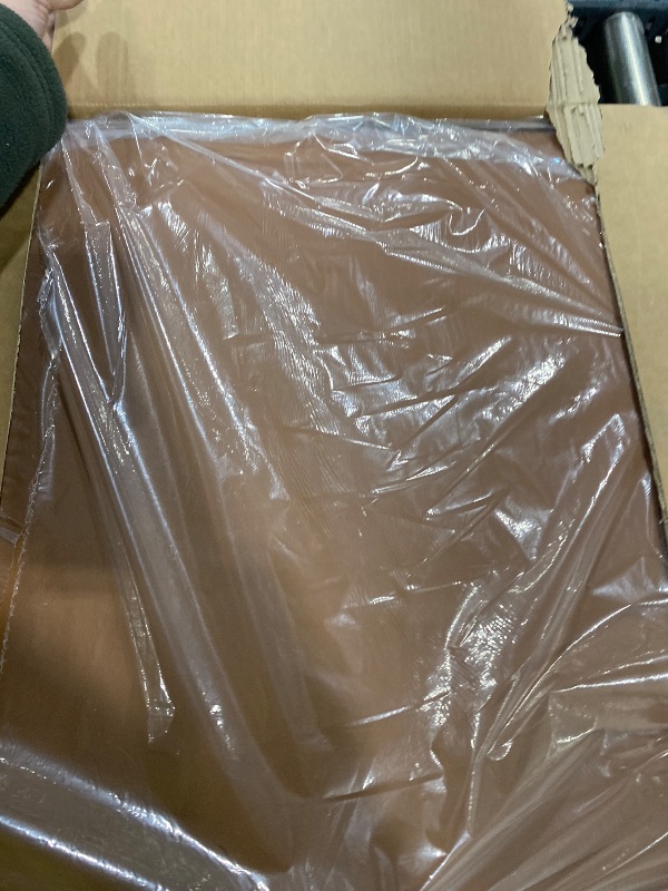 Photo 1 of Mxhtcewz King Size Platform Bed Frame with Adjustable Headboard, Faux Leather Upholstered Bed, No Box Spring Needed, Noise-Free, Easy Assembly, Brown