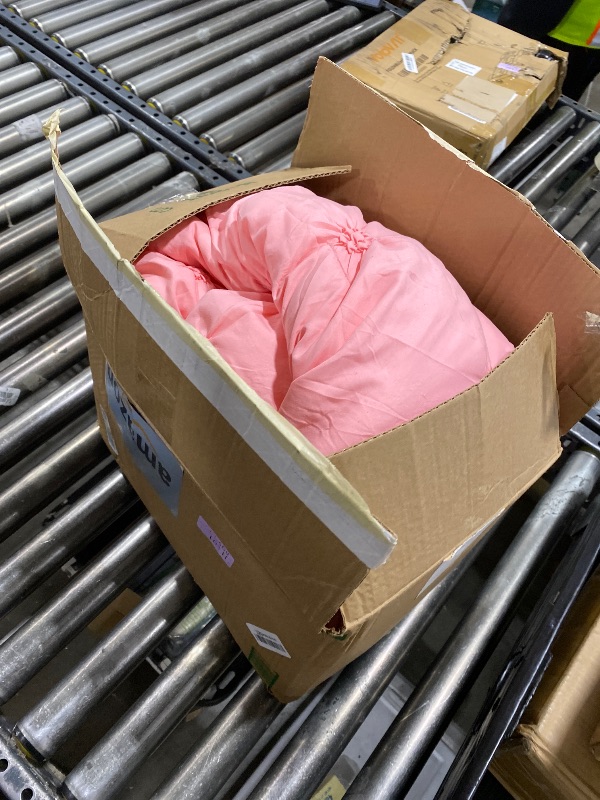 Photo 1 of **HEAVY USE* BEDELITE Pink Comforter Set Queen - 3 Pieces Boho Pintuck Bedding Comforter Sets, Lightweight Soft & Warm Bed Comforter Queen with 2 Pillowcases for All Season