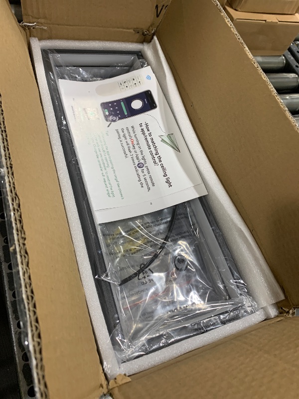 Photo 1 of Shine LUEST Modern LED Ceiling Lights for Bedroom 26" Dimmable Square Ceiling Lights for Living Room with Remote Control Black Bedroom Light Fixture for Kitchen,Bathroom,Balcony