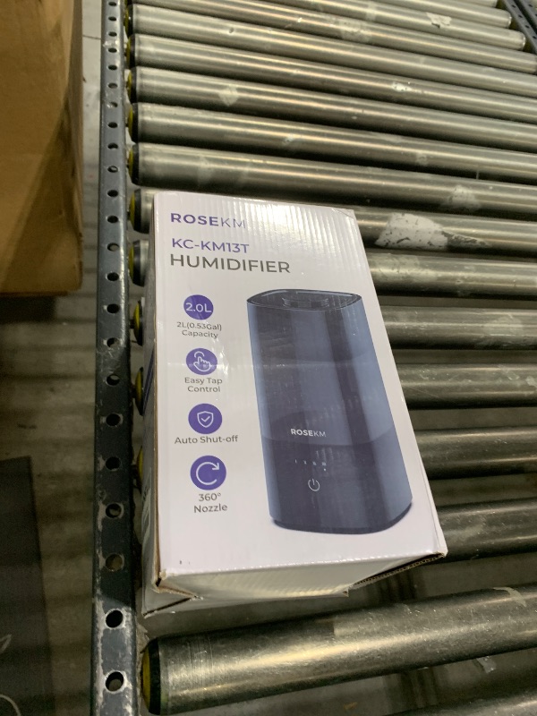 Photo 1 of ROSEKM Humidifiers for Bedroom, 2.0L Cool Mist Humidifier for Home Plant and Baby Nursery, Quiet Ultrasonic Humidifier with 360° Nozzle, Auto Shut-Off, Filterless, Black