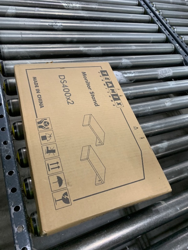 Photo 1 of TEAMIX Monitor Riser - 2 Pack, Rustic Brown Wood Adjustable Stand for 2 Monitors/Laptop/PC