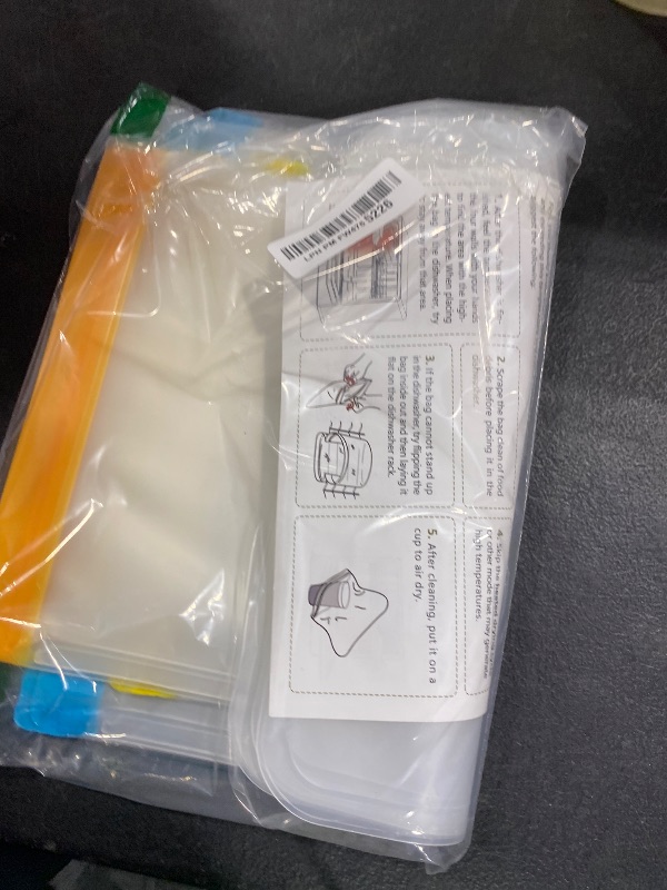 Photo 1 of 10 Pack Dishwasher Safe Reusable Bags, Leakproof Reusable Freezer Bags, BPA Free Food Storage Bags for Lunch Marinate Food Travel - 3 Gallon 3 Snack 4 Sandwich Bags