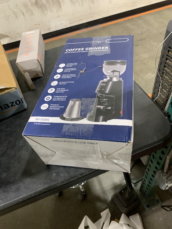 Photo 1 of SHARDOR Professional 64mm Burr Coffee Grinder with 100 Grind Settings and All-Metal Chamber, Coffee Bean Grinder with Adjustable Electronic Timer and LED Display, Anti-Static,Black