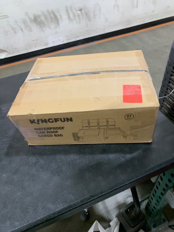 Photo 1 of Kingfun Rooftop Cargo Carrier – Waterproof 21 Cubic Feet Car Roof Bag Fit All Vehicles with/Without Roof Rack, Includes Anti-Slip Mat, 8 Reinforced Straps & 6 Door Hooks, Lashing Straps, Luggage Locks