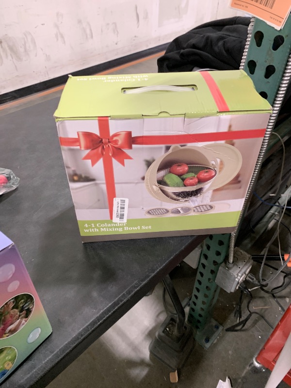 Photo 1 of UTTKOJ 4-1 Colander with Mixing Bowl Set - Colander for Kitchen - Strainers and Colanders - Pasta Strainer - Bowl With Colander - Rice Strainer Fruit Cleaner Veggie Wash Kitchen Essentials, Black