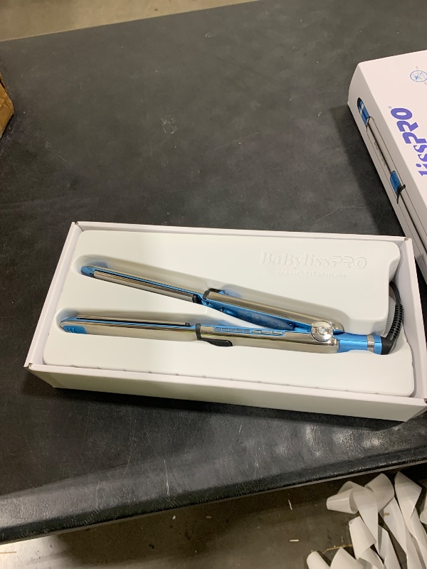 Photo 1 of BabylissPRO Nano Titanium Prima Ionic Hair Straightener, Curl and Straighten Hair With One Professional Tool, Blue