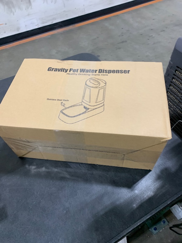 Photo 1 of Automatic Dog Water Bowl Dispenser - 2.4 Gallon Stainless Steel Gravity Pet Water Feeder with Ergonomic Handle Design Anti Splash Drinking Bowl Without Filter Easy to Clean Multi Pet Use