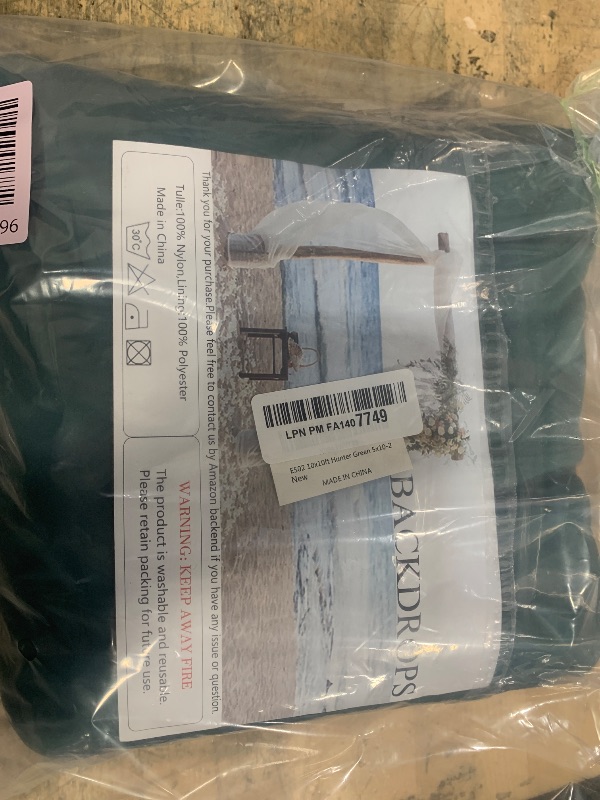 Photo 1 of 10x10ft Wrinkle Free Hunter Green Backdrop Curtain for Parties Soft Fabric Drapes Wedding Dark Green Curtain Backdrop for Birthday Party Decorations Background for Photography 5x10ft,2 Panels