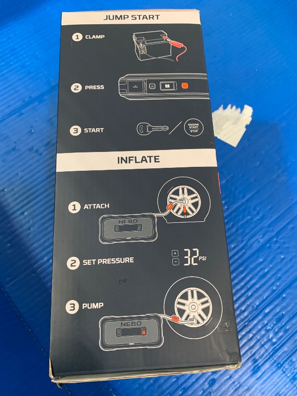 Photo 1 of ***PARTS ONLY***NEBO Assist Air 2500XP+ Jump Starter and Air Compressor | 4-in-1 2500 Amps Car Jump Starter, Air Compressor 150 PSI, Charger, and Floodlight, USB Compatible, Automotive, Emergency, Spark-Proof Safety (factory sealed)