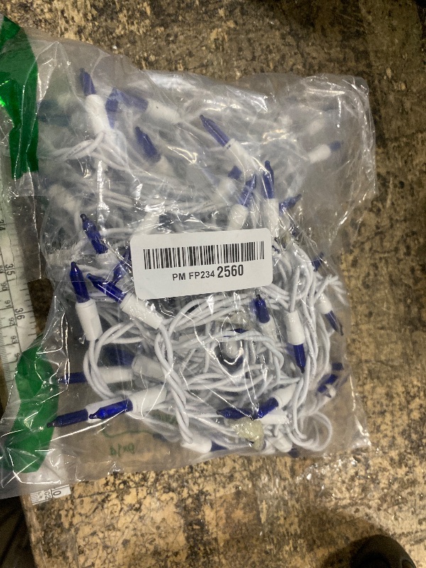 Photo 1 of ***some bulbs need to be replaced****Brightown Blue Christmas Mini String Lights, 100-Count 26.5ft Incandescent Bulb Halloween Fairy Lights for Indoor Holiday Decor, Christmas Tree Garland Wedding Party Multi-Use Decoration, White Wire