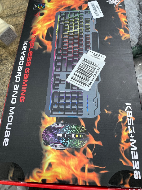 Photo 1 of ***MISSING PARTS***
XISOGUU Wireless Gaming Keyboard and Mouse Combo, RGB Backlit Rechargeable 2000 mAh Battery, Mechanical Feel Anti-ghosting Keyboard + 6D 4800DPI Mice for PC Gamer