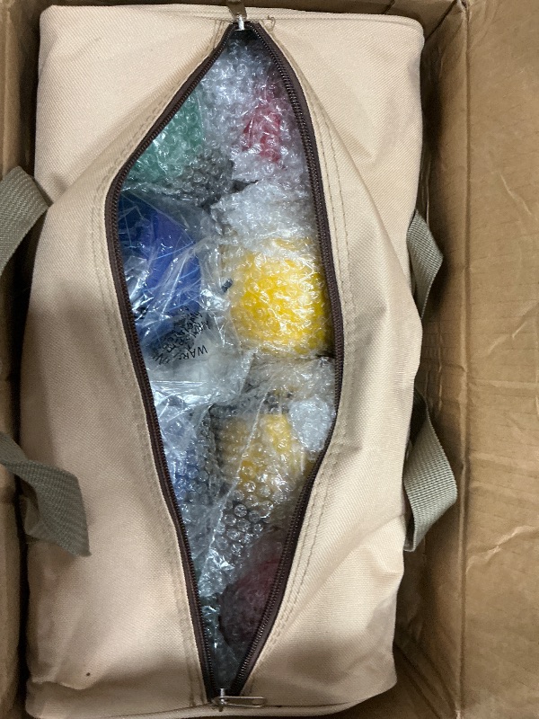 Photo 1 of 100mm Bocce Ball Set Regulation Size and Weight with 8 Resin Bochie Balls, Pallino, Carrying Bag, Measuring Rope, Gift for Family Backyard Lawn Yard Beach Bocci Games (Multi Colors, 2-8 Players)