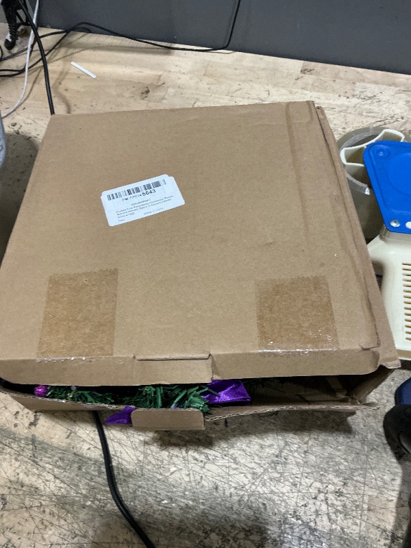 Photo 1 of [Safety Fire Retardant] Christmas Purple Advent Wreath Decor 4 Advent Candle Holder with 4 Pinecorn 4 Ribbon 2 Poinsettia 4 Ball 4 Berry Christmas Centerpiece Table Decorations Home Indoor(No Candles)