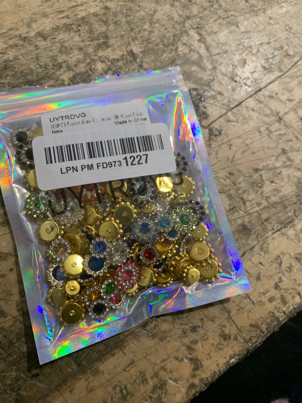Photo 1 of 100pcs Sew on Rhinestones Crystals Glass Gems Metal Claw Mixed 8mm 10mm 12mm 14mm Sunflower Garments for Sewing Headband Jewelry Crafts Clothes Shoes Belt Accessories (00 Mixed Color)