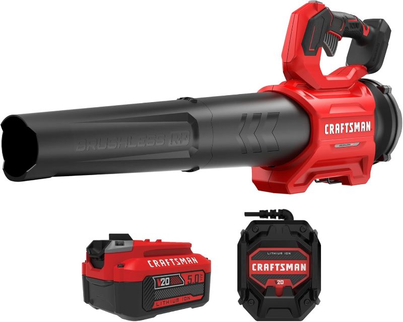 View 1 of 
CRAFTSMAN Leaf Blower Cordless with Battery and Charger V20 RP, Up to 110 MPH Power, 