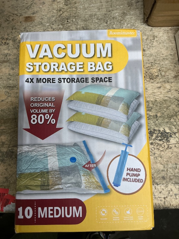 Photo 1 of 10 Medium Vaccum Storage Bags, Space Saver Vacuum Storage Bags Medium, Space Bags, Vacuum Seal Bags for Clothes with Travel Hand Pump