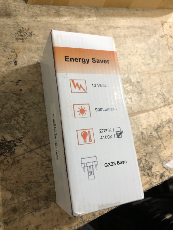 Photo 1 of (6 Pack) 13 Watt Single Tube 2 Pin GX23 Base,PL-13W GX23 4100K Compact Fluorescent Light Bulb, Replaces Philips PLS13W41, Sylvania CF13DS/841/ECO,PL13/SP41K