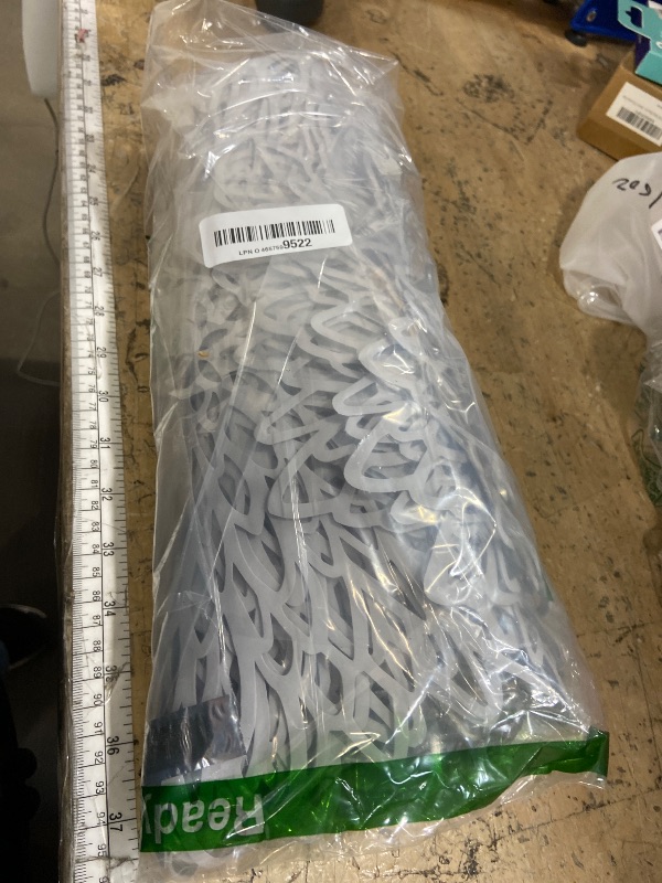 Photo 1 of 10 Pack Silver Metallic Vinyl Placemats for Thanksgiving, Christmas, Holiday, Leaf Design, 14.4 in