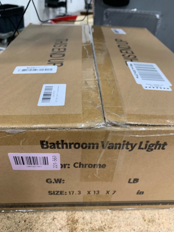 Photo 1 of *********************Missing parts**************
Espird 4 Light Bathroom Vanity Light - Chrome Bathroom Light Fixtures Square Design & UL Certification, 26 inch Square Bath Room Lights Over Mirror, Vanity Lighting Fixtures for Living Room & Bedroom