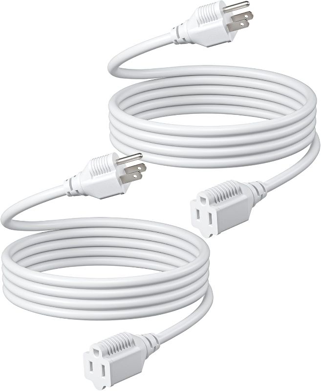 Photo 1 of ****PHOTO FOR REFERENCE ONLY 1 PC***

DEWENWILS 6ft Extension Cord, 16 AWG SJTW Weatherproof Power Cable for Indoor Outdoor Use, 3 Prong Grounded Outlets Plugs, ETL Listed, 2 Pack (White)