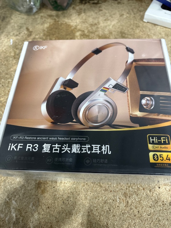 Photo 1 of ***FACTORY SEALED**
iKF R3 Classic Retro Bluetooth Headphones, Foldable Lightweight Wireless Headset,Vintage, Volume Control,60 Hours Playback, Noise Isolation, with Microphone, Throwback 80s 90s Design(Slivery)