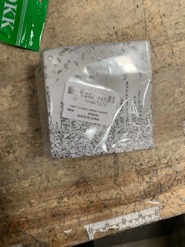 Photo 1 of 100PCS Silver Party Paper Napkins Happy Birthday Supplies Glitter Decorations Silver Diamond Theme Disposable Paper Lunch Napkins for Adults Kids Birthday Wedding Bridal Shower Favors