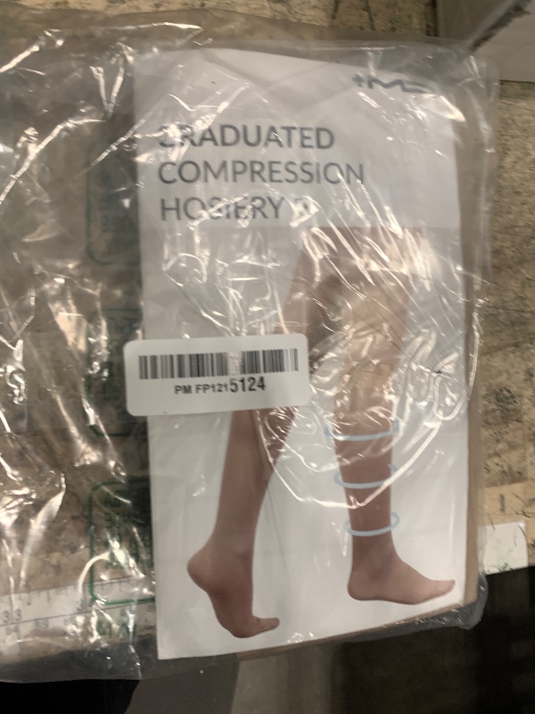Photo 1 of +MD 2 Pairs Compression Socks for Women & Men Medical Grade 20-30 mmHg, Open-Toe knee High Stocking, Support for edema, Varicose Veins, Nude, Medium