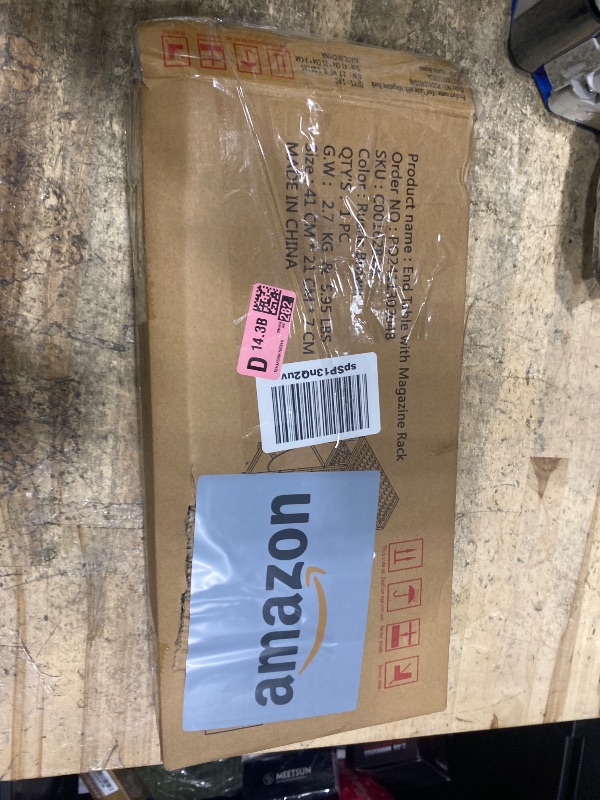 Photo 2 of Narrow Small Side Table for Small Spaces, Slim End Table with Magazine Rack, Narrow End Table Living Room Couch Side Table,Skinny Bedside Table Nightstand Bedroom Thin Side Table(Rustic Brown)
