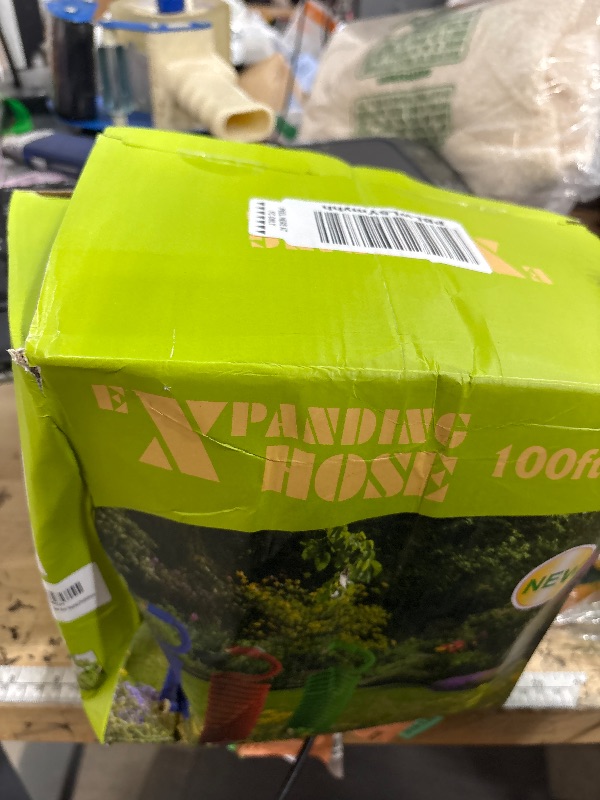 Photo 1 of 100 ft Expandable Garden Hose - Expanding Water Hose with 10 Spray Nozzles&3/4" Solid Brass Fittings - Retractable,Flexible?Lightweight No-Kink Free&Tangle Car Washing Pipe for Yard,Outdoor