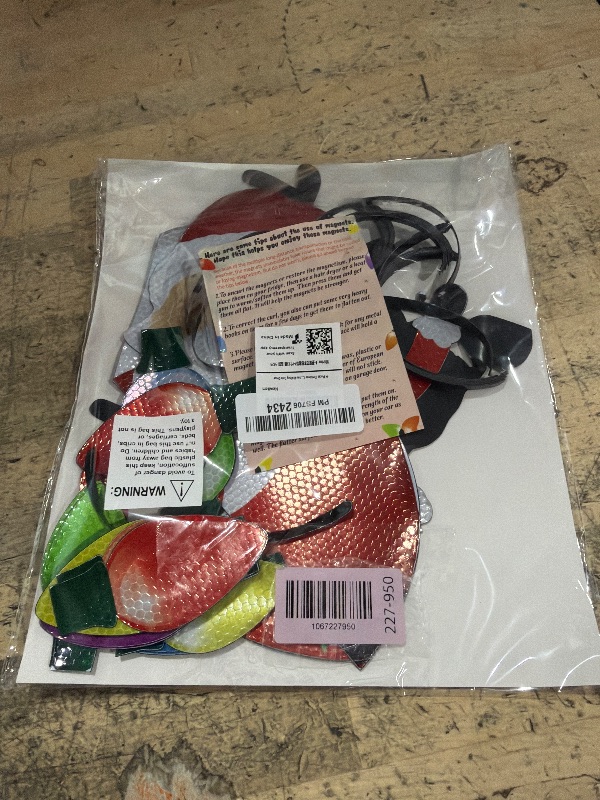 Photo 1 of 44 Pieces Christmas Car Refrigerator Decorations - Reflective Bulb Light Santa Reindeer Tree Snowman Magnet Accessories Set Xmas Holiday Cute Decor