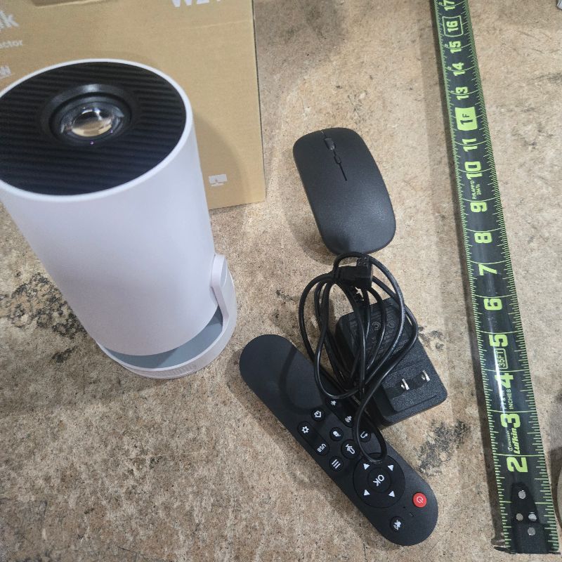 Photo 1 of [Built-in Apps & 2025 Upgraded] Mini Projector with WiFi 6 and Bluetooth 5.4 Support 4K 1080P Auto Keystone 180° Rotatable Projector Portable Compatibile with HDMI/TV Stick/Memory Stick/Laptop, White
