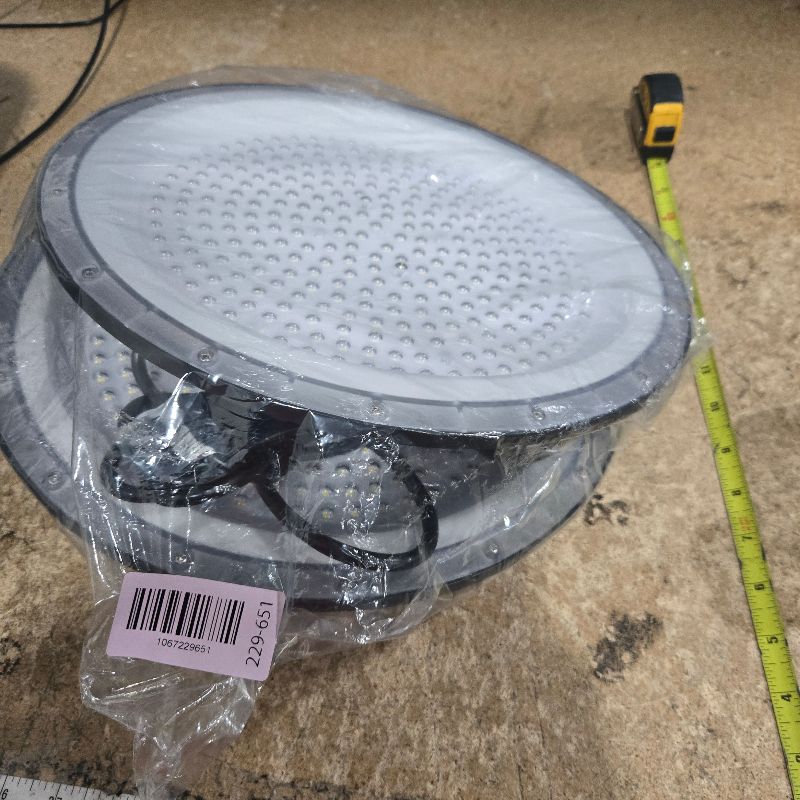 Photo 1 of 2 Pack UFO LED High Bay Light 200W, 30000 LM 6500K Commercial Lighting Fixture for Warehouse Workshop Barn Factory, IP65 Waterproof,Power Cord Included
