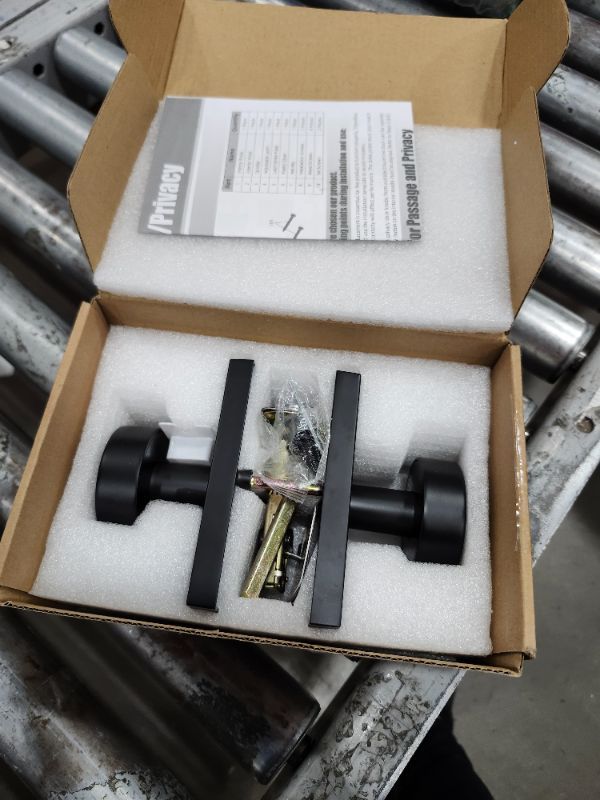 View 3 of **************FOR PARTS ONLY- MISSING THE DEADBOLT**************
HIEMEY Matte Black Front Door Lock Set, Black Entry Door Knobs with Deadbolt Set Exterior Door Knob Door Handles with Key