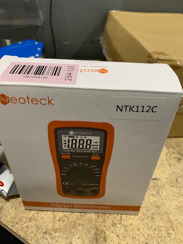 Photo 2 of Neoteck Auto Ranging Digital Multimeter AC/DC Voltage Current Ohm Capacitance Frequency Diode Transistor Audible Continuity, Multi Tester with Backlit LCD