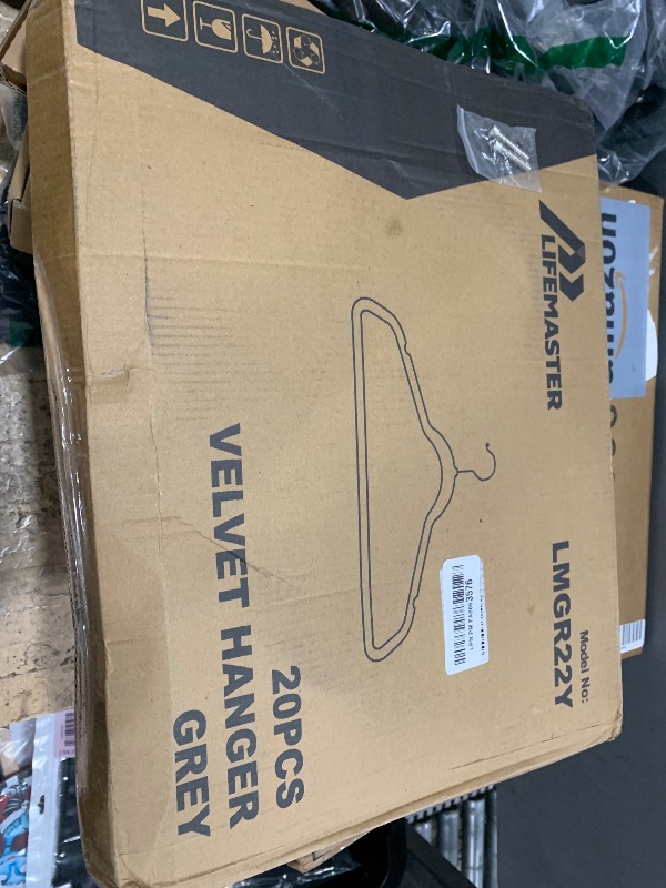 Photo 1 of ***PACK OF 10***Lifemaster Velvet Non-Slip Hangers - 20 Pieces Non-Slip Coat Hanger Set with 360° Swivel Hook, Space-Saving, Sleek Design, Keep Closet Organized, Smooth Velvet Finish, Lightweight Construction - Gray