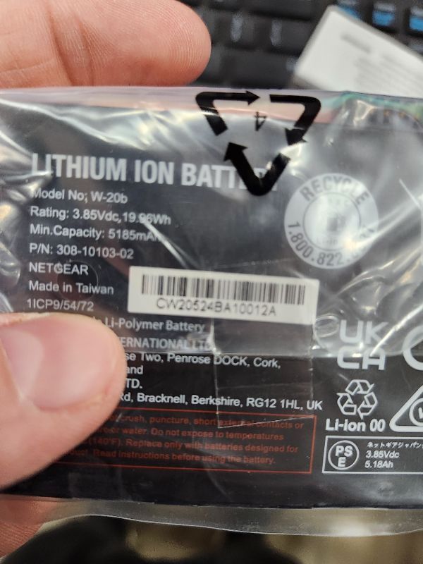 Photo 1 of ***BATTERY ONLY****NETGEAR Nighthawk M6 Pro Mobile Hotspot 5G mmWave, 8Gbps, Unlocked, AT&T, T-Mobile, Verizon International Roaming 125 Countries, WiFi 6E, Portable Device for Travel, Modem Wireless Router (MR6550)