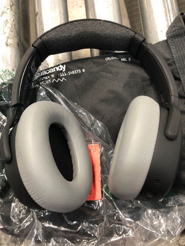 Photo 1 of ***Right side does not work***Skullcandy Crusher ANC 2 Wireless Over-Ear Bluetooth Headphones with Multi-Sensory Bass, Active Noise Cancelling, Up to 60 Hours Battery, Microphone for iPhone Android - Black/Asphalt