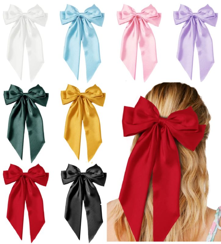Photo 1 of ***MISSING WHITE BOW***Hair Bows for Women Girls 8 PCS Hair Ribbon Bow Hair Clips with Long Tails Vintage Hair Accessories for Women
