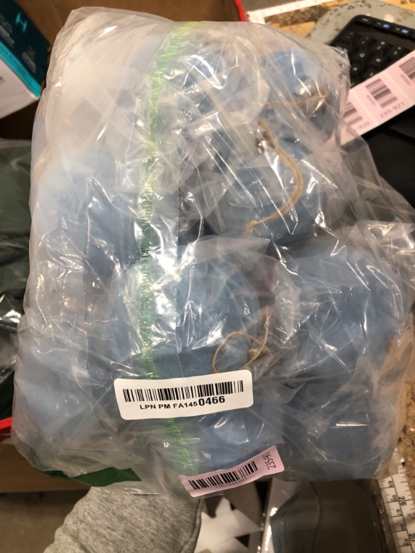 Photo 1 of 12 Pcs Light Scented Velvet Christmas Balls Bulk Winter Fir Scent Flocked Christmas Tree Ball Ornaments Hanging Baubles for Xmas Holiday Home Gift Yard Decor (Dusty Blue 3.15 Inch)