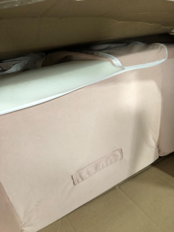 Photo 1 of ****************Zipper broken/torn**************
Tiny Land 2-in-1 Foldable Kids Couch with Pockets – Soft Thick Toddler Sofa, Lounger Couch, Convertible Kids Chair for Playroom, Bedroom or Living Room, Gift for Boys & Girls (Pink)