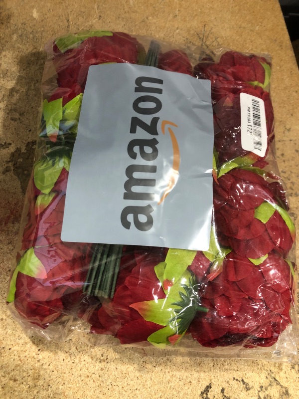 Photo 1 of ***BENT IN PETALS*** FagusHome 25 Pcs Silk Peony Artificial Flower Heads 4 inch Fake Peony Flowers Heads with Stems Artificial Peony Flower Heads in Bulk Wholesale for Wedding Home Decor (Dark Red)