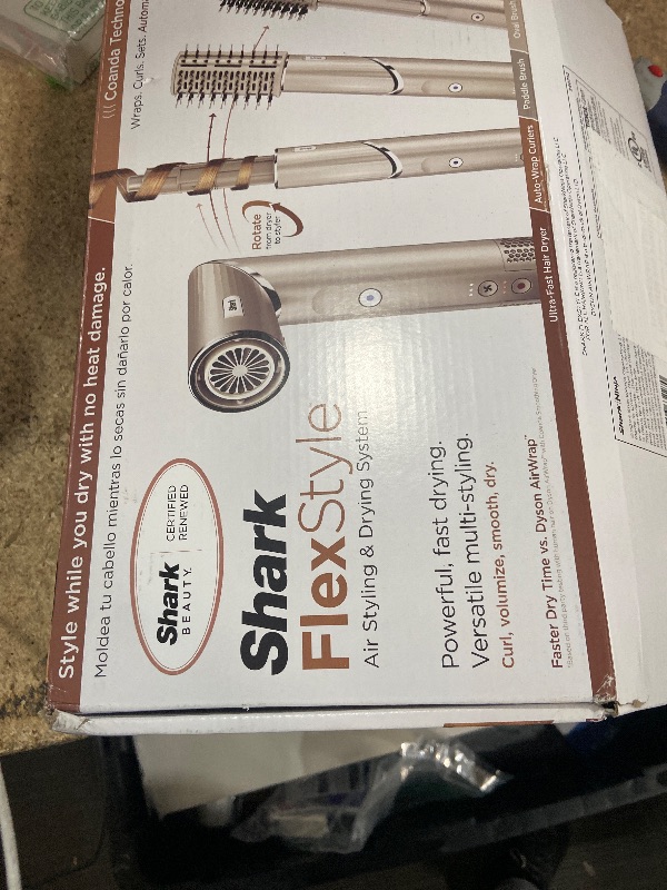 Photo 2 of Shark HD430REF (Refurbished) FlexStyle Air Styling & Drying System, Powerful Hair Dryer Brush & Multi-Styler with Auto-Wrap Curlers, Paddle Brush, Oval Brush, Concentrator Attachment, Stone (Renewed)