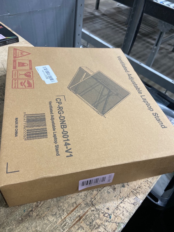 Photo 1 of DESIGNA Metal Mesh Ventilated Adjustable Laptop Stands Computer Notebook Holder Stand Riser Compatible with Apple MacBook Air Pro Dell XPS HP Samsung Lenovo More Laptops up to 19"- Black