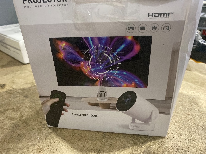 Photo 1 of [Electric Focus]Mini Portable Projector with 4K Support, Bluetooth 5.4 WIFI6, 5watt Sound Base Speaker, 260 ANSI, Android 11, 210° Rotation , Auto Keystone Correction Video Projector HY300 PLUS