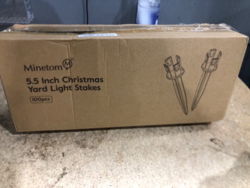 Photo 1 of 100-Pack Christmas Light Yard Stakes, 5.5 Inch Lighting Stakes for C7 C9 Christmas Lights Outdoor, Universal Yard Stakes for Outdoor Holiday Lights Use on Garden Lawn Patio Pathway Walkway – Black