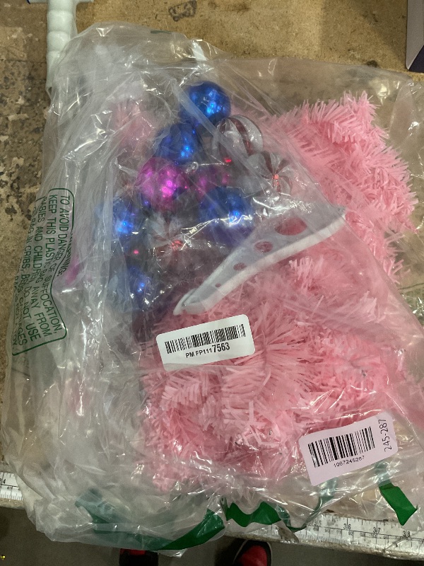 Photo 1 of [Timer & 8 Modes] 3FT Pink Christmas Tree with Lights, Artificial Small Christmas Tree with Star -Includes 15 Xmas Balls Ornament Pink Xmas Trees Decorations for Home, Office, Indoor and Outdoor