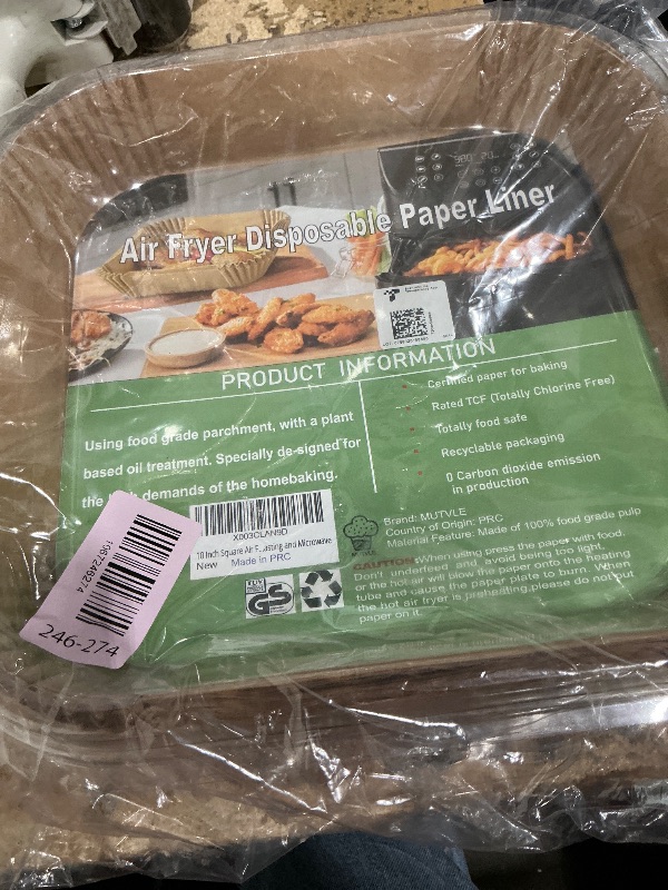 Photo 1 of 10 Inch Largest Square Air Fryer Disposable Paper Liner, XXL 100Pcs Air Fryer Parchment Liners for 8QT or Bigger Air Fryer, Non-stick, Food Grade Baking Paper for Frying, Roasting and Microwave